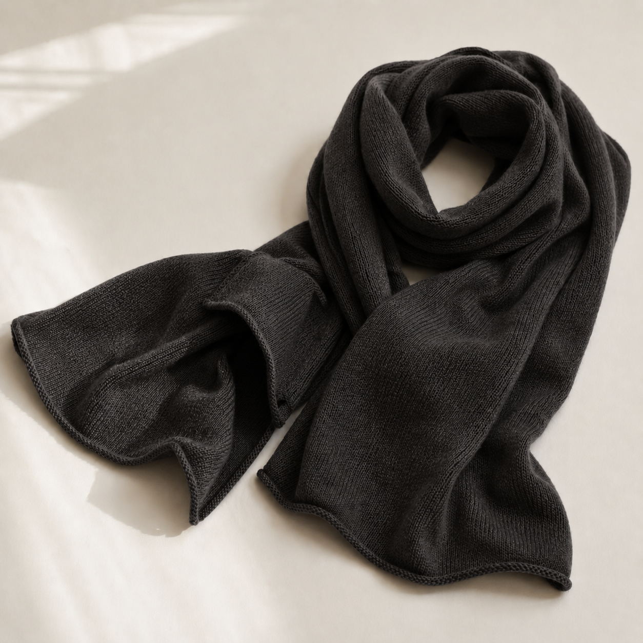 Midnight – Black Cashmere Scarf